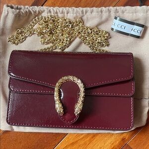 Gucci like Burgundy Leather Shoulder Bag